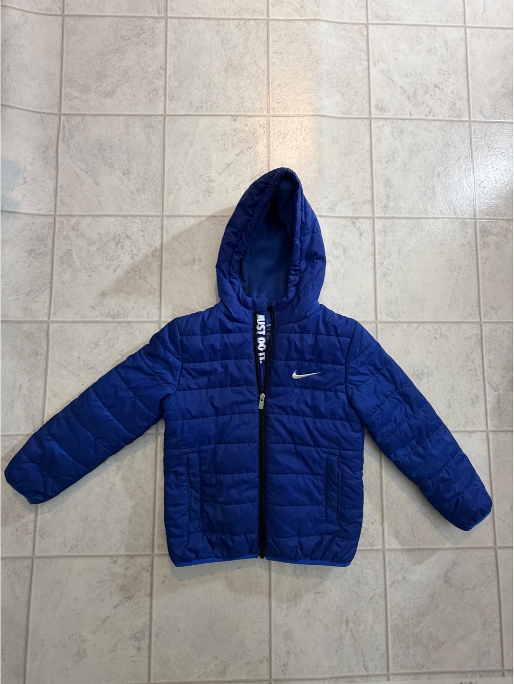 Nike blue hooded puffer jacket